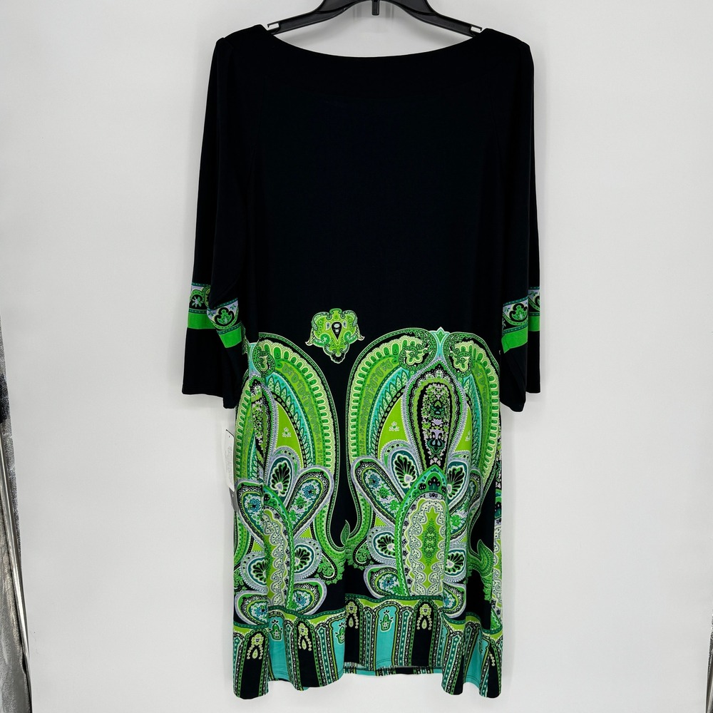 Tiana B. Black Dress with Green Paisley Print - Picture 8 of 14
